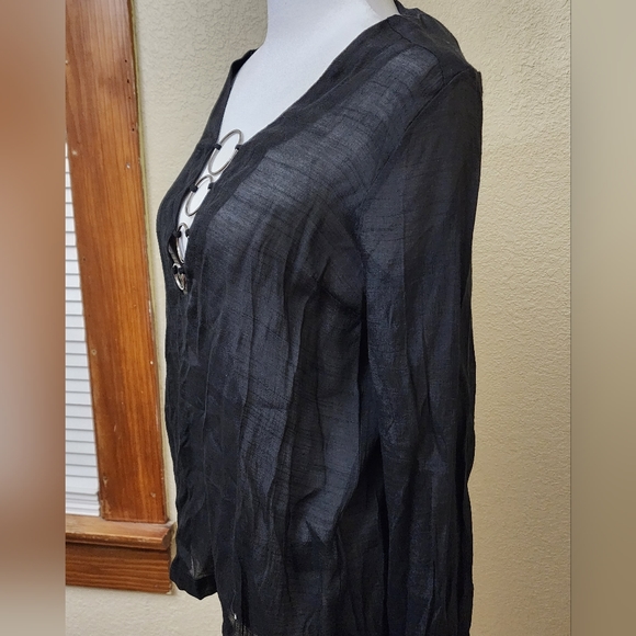 NWT! Buckle Brand Black Metal Ring Top ~ Size Small~ - Picture 6 of 16